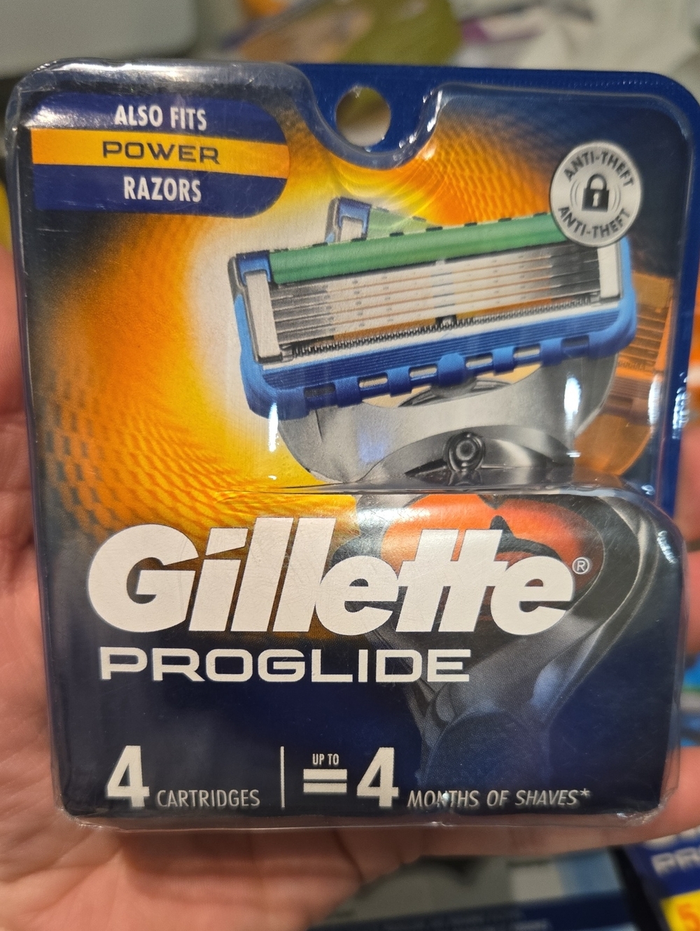 Gillette ProGlide Replacement Cartridges - Blue & Green (4 Pack)